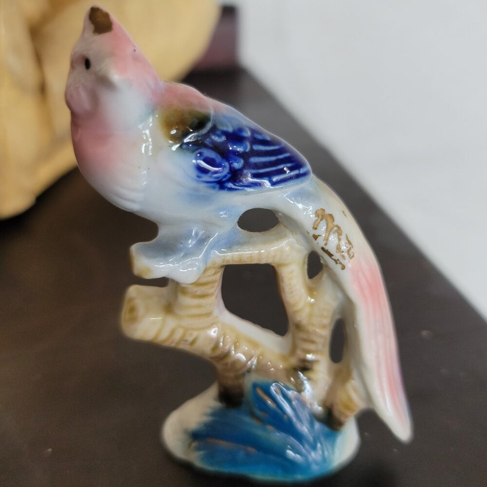 Vintage Hand Painted Bird of Paradise Ceramic Figurine